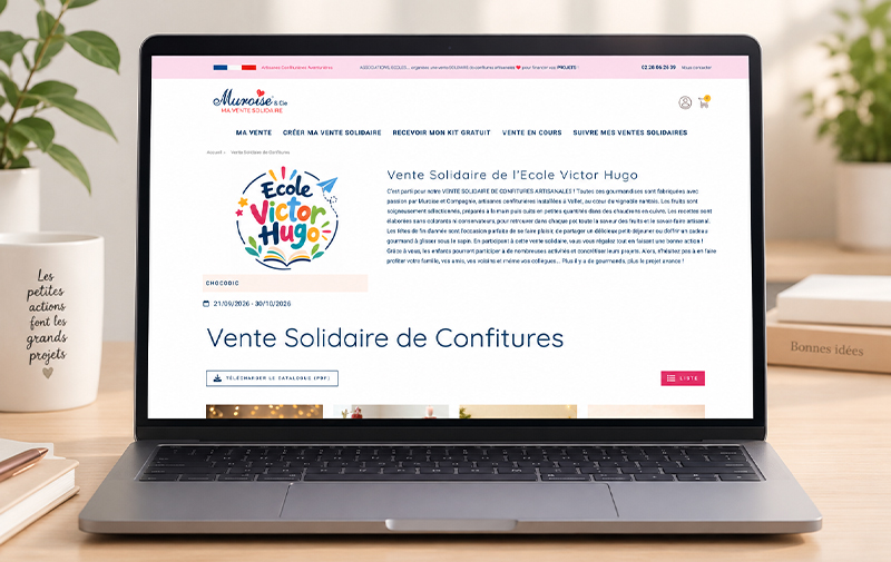 Boutique en ligne personnalis&eacute; au nom de l'association